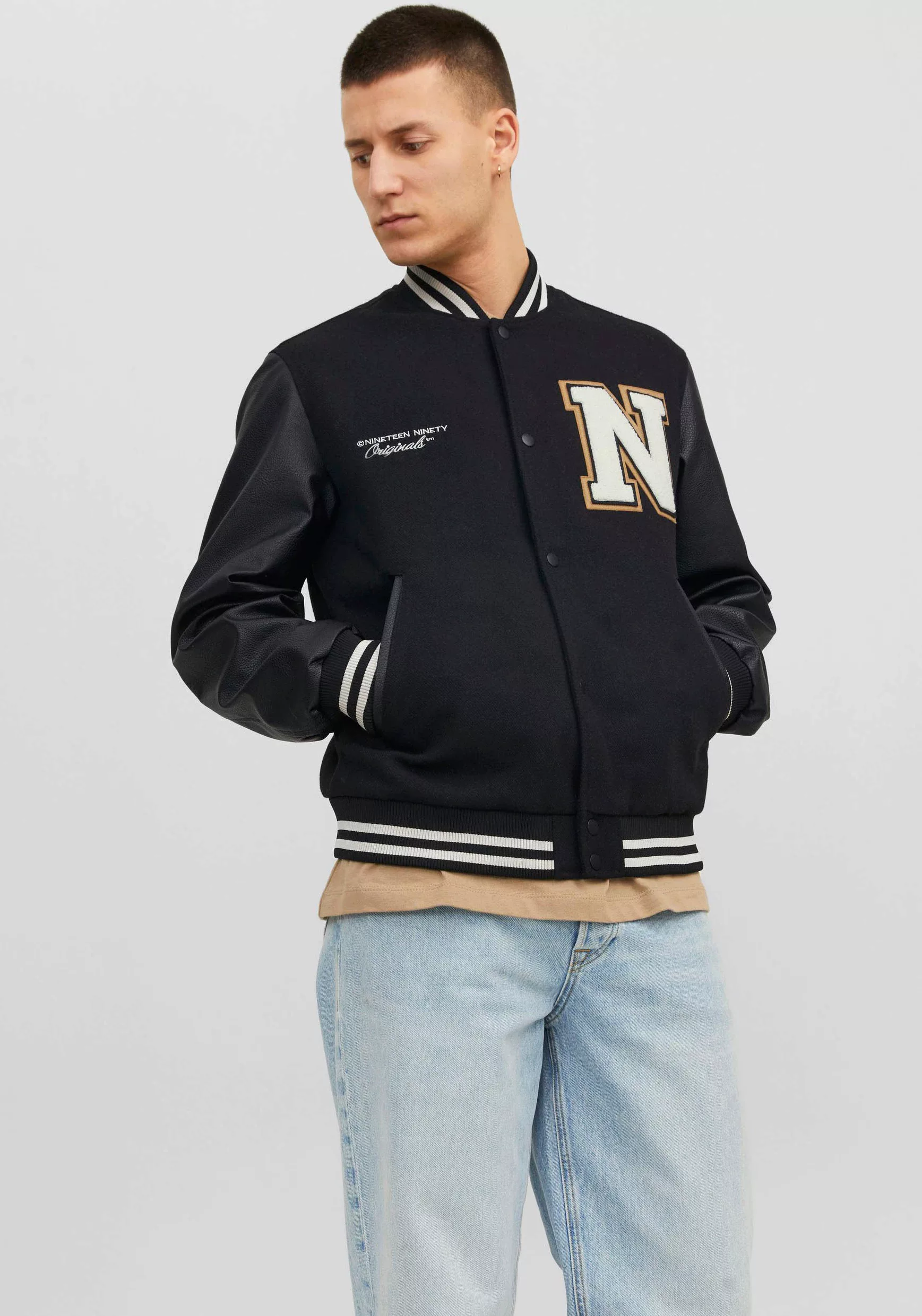 Jack & Jones Collegejacke "JORCOLLEGE WOOL BLEND BOMBER NOOS" günstig online kaufen