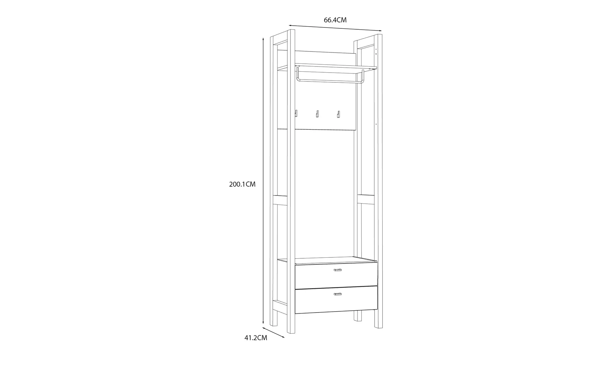 Standregal  Hoyvik ¦ holzfarben ¦ Maße (cm): B: 66,4 H: 200,1 T: 41.2 Regal günstig online kaufen