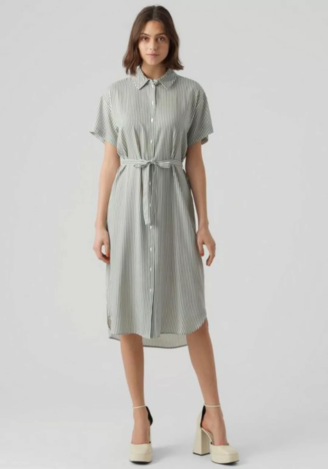 Vero Moda Hemdblusenkleid VMBUMPY SS CALF SHIRT DRESS NOOS günstig online kaufen