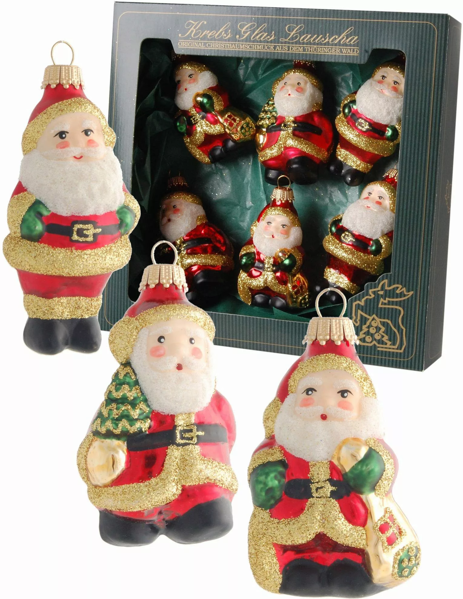 Krebs Glas Lauscha Christbaumschmuck »Weihnachtsmänner, Weihnachtsdeko rot, günstig online kaufen