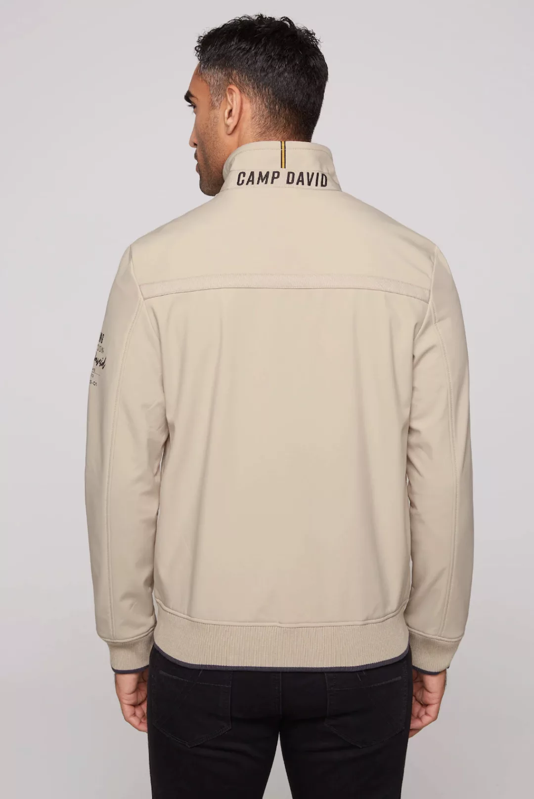 CAMP DAVID Softshelljacke, ohne Kapuze, mit Stehkragen und Logo-Prints und günstig online kaufen