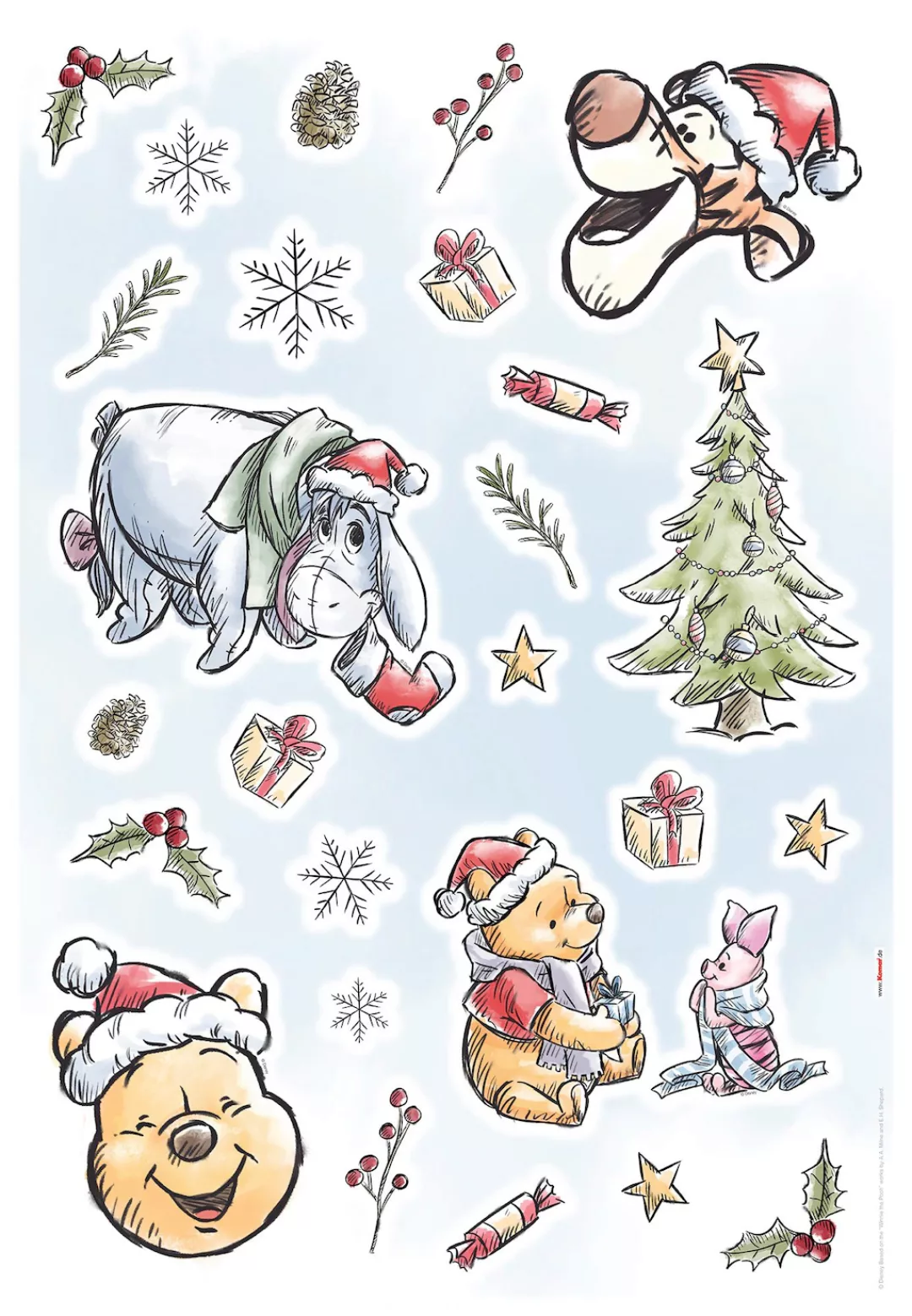 Komar Wandsticker "Winnie Pooh Christmas" günstig online kaufen