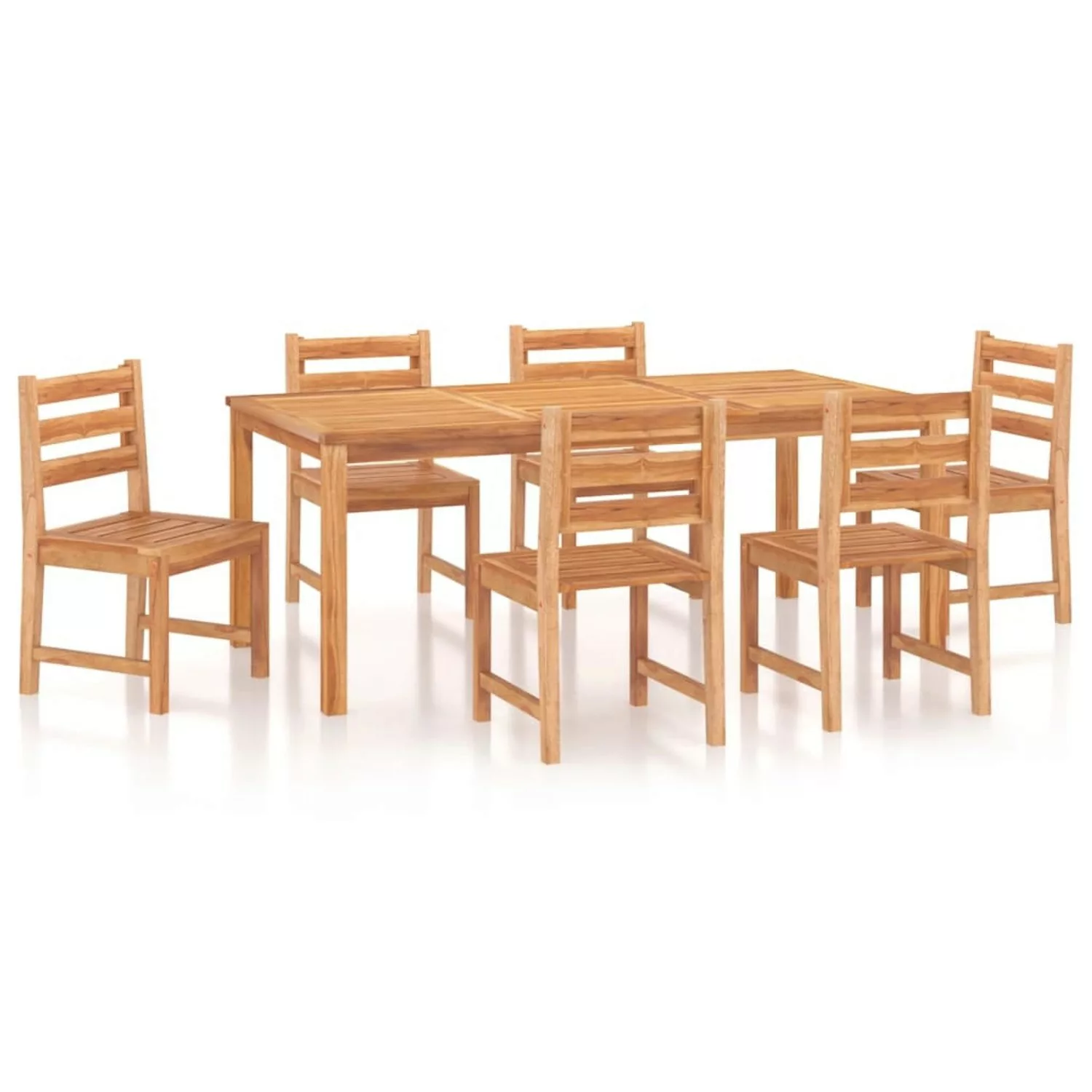 Vidaxl 7-tlg. Garten-essgruppe Massivholz Teak günstig online kaufen