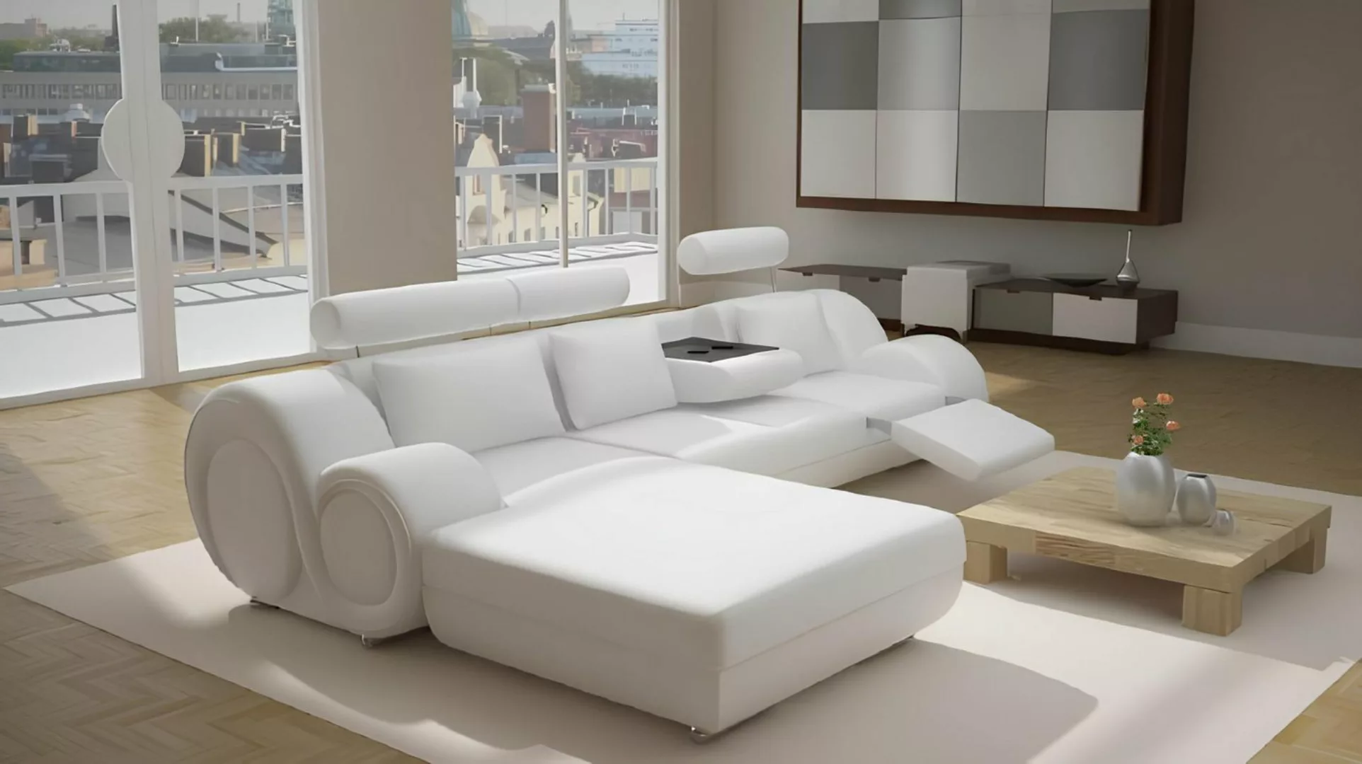 Xlmoebel Ecksofa Hochwertiges Sofa mit Designer-Polstern + USB-Anschluss, L günstig online kaufen