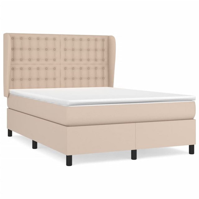 vidaXL Bettgestell, Boxspringbett Matratze Cappuccino-Braun 140x190cm Kunst günstig online kaufen