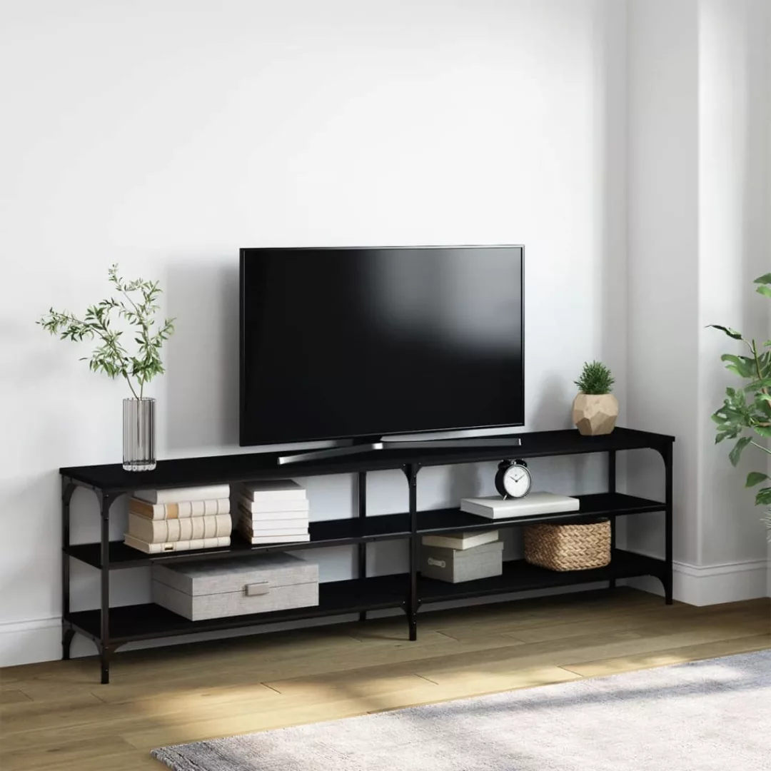 Vidaxl Tv-schrank Schwarz 180x30x50 Cm Holzwerkstoff Und Metall günstig online kaufen