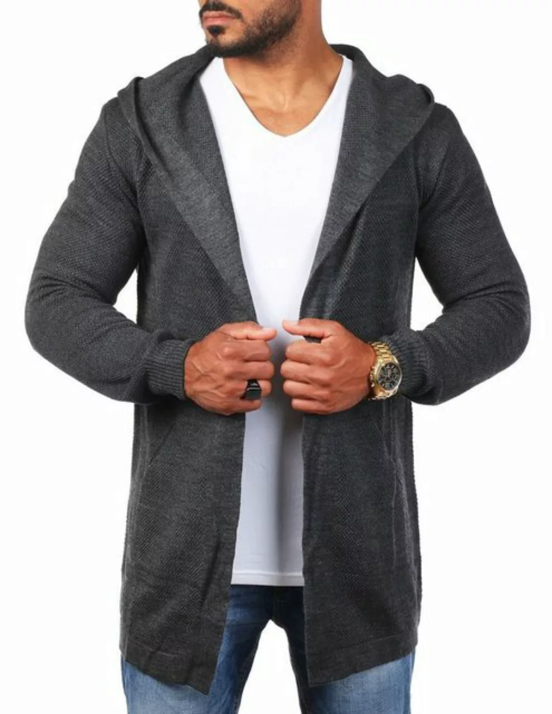 CARISMA Cardigan Herren leichte Herren Feinstrick Weste Strickjacke lange P günstig online kaufen