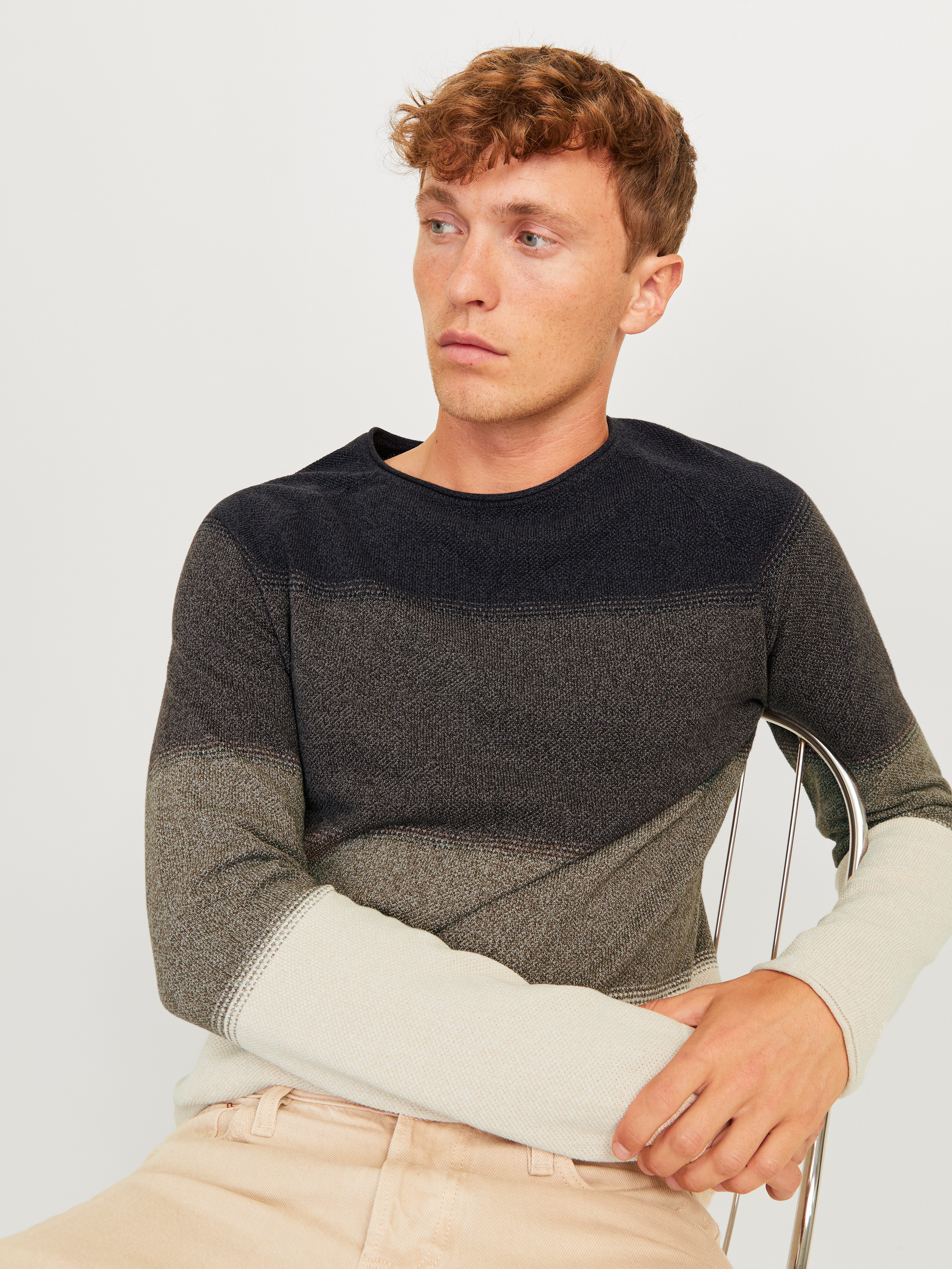 Jack & Jones Rundhalspullover "JJEHILL KNIT CREW NECK NOOS", mit Strukturst günstig online kaufen