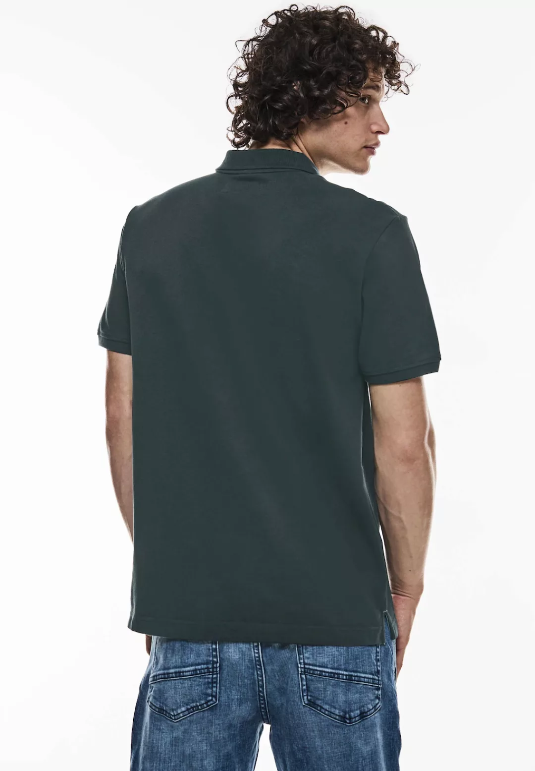 STREET ONE MEN Poloshirt, in Unifarbe günstig online kaufen