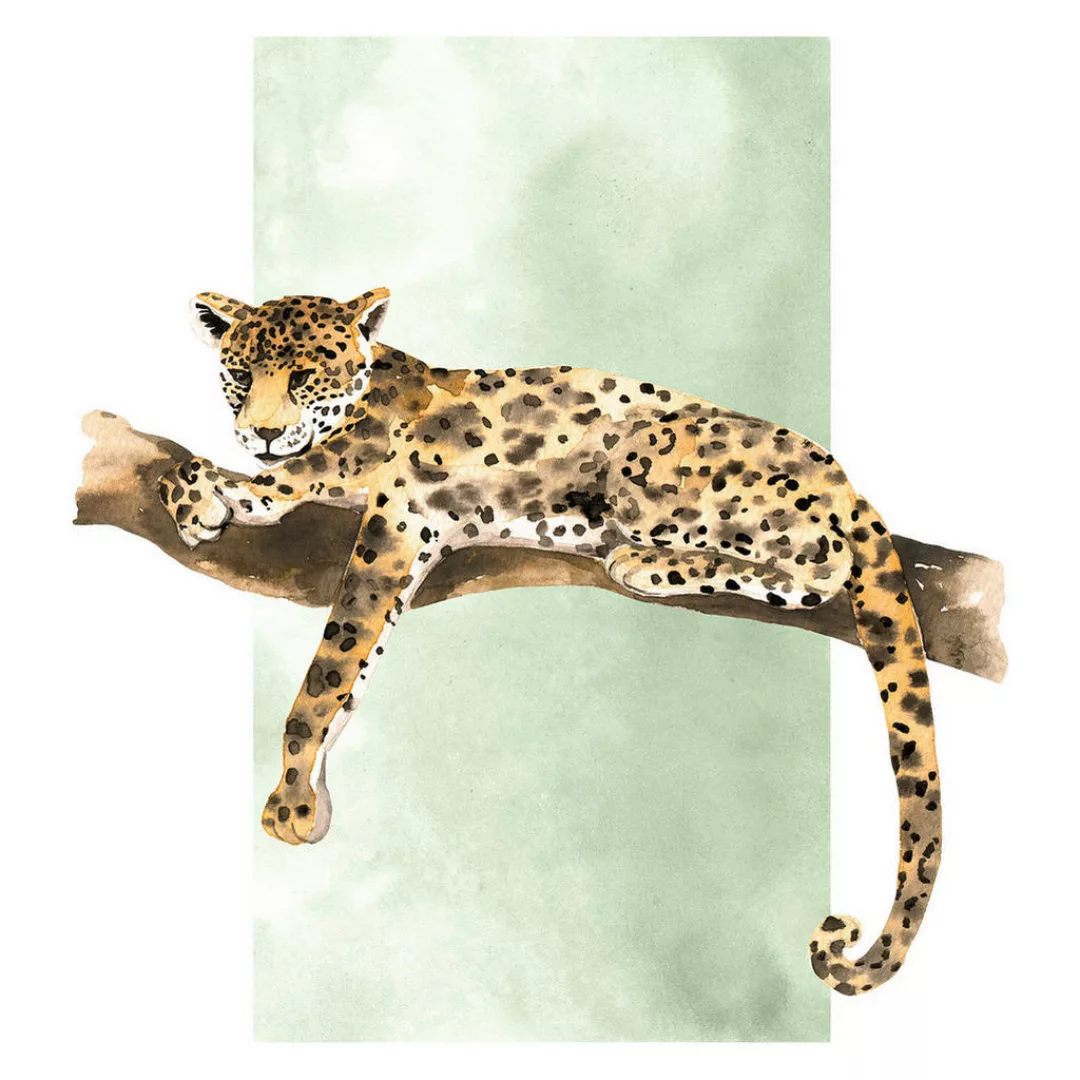 Komar Wandbild Lazy Leopard Leopard B/L: ca. 30x40 cm günstig online kaufen