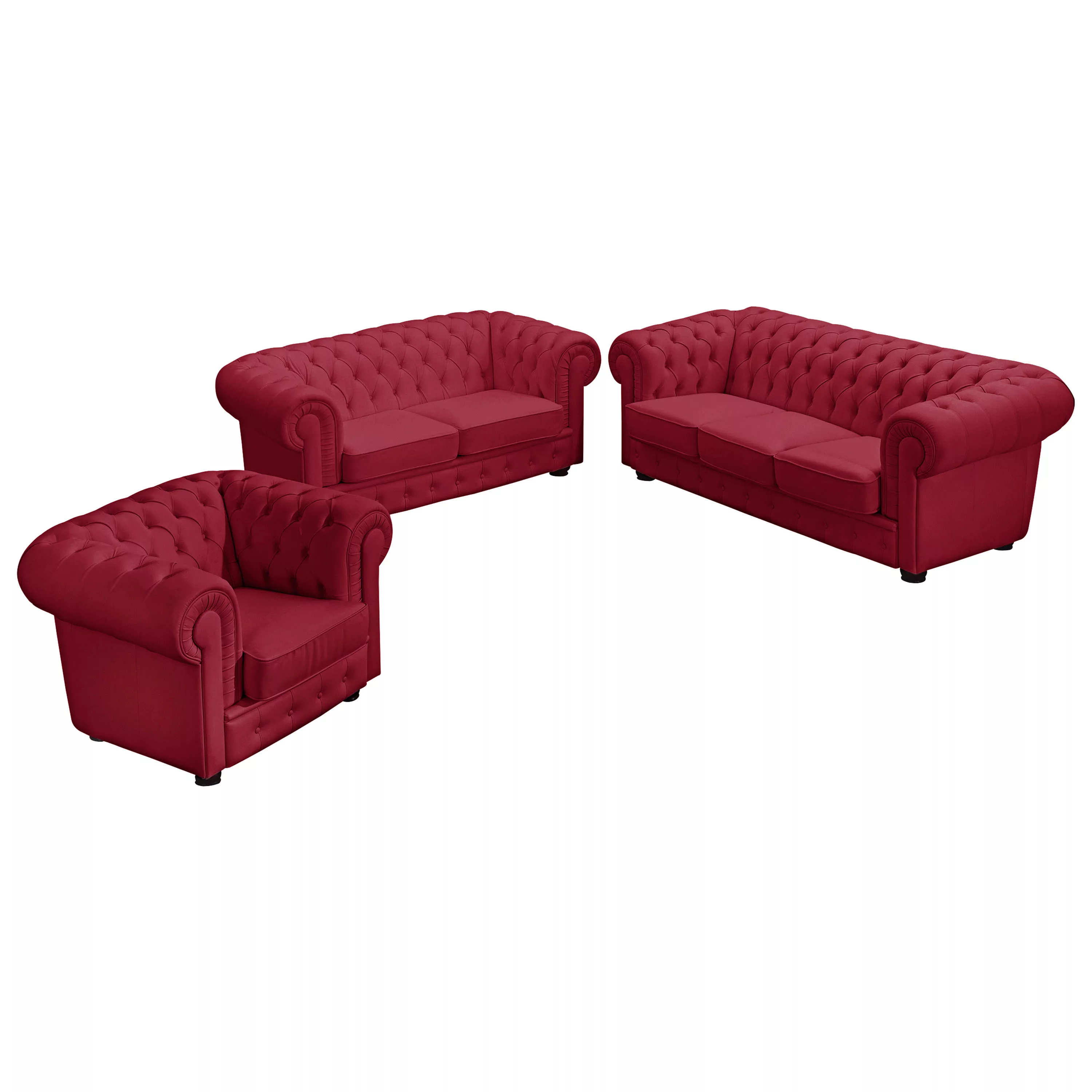 Sofa 3-sitzer Rot »bridgeport« günstig online kaufen