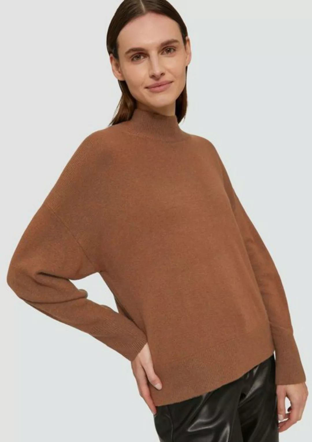 s.Oliver Stehkragenpullover Basic (1-tlg) Stehkragen, langarm, Baumwoll-Wol günstig online kaufen