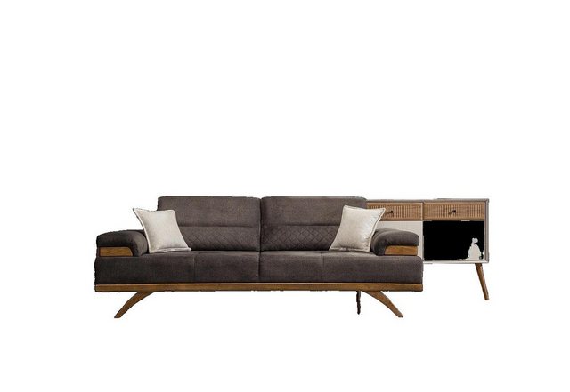 JVmoebel Sofa Sofa 3 Sitzer Designer Sofa Couch Polster Sofas Couchen Stoff günstig online kaufen