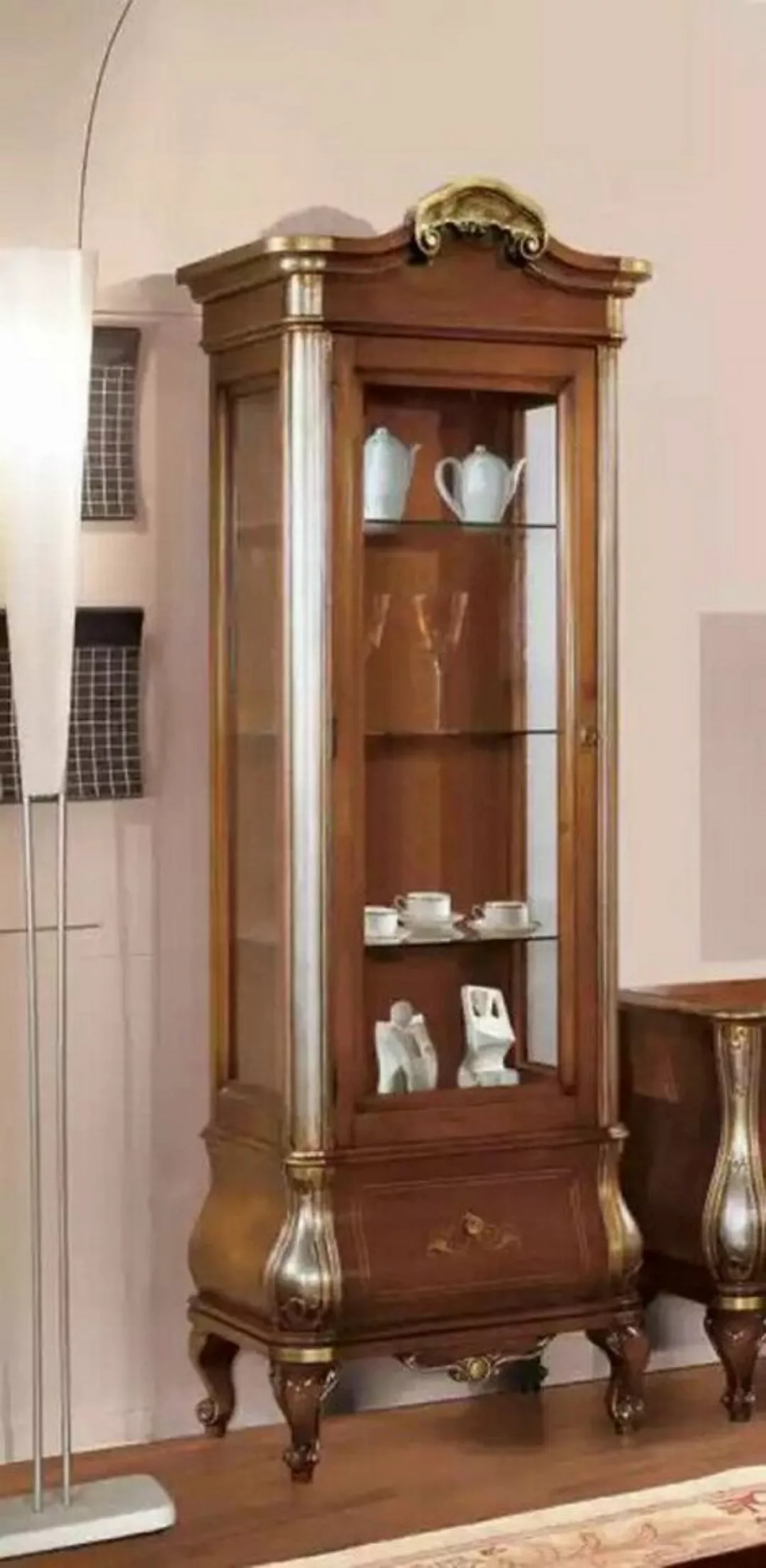 JVmoebel Vitrine Luxuriöse Hochwertige Vitrine aus Braunem Holz Klassische günstig online kaufen