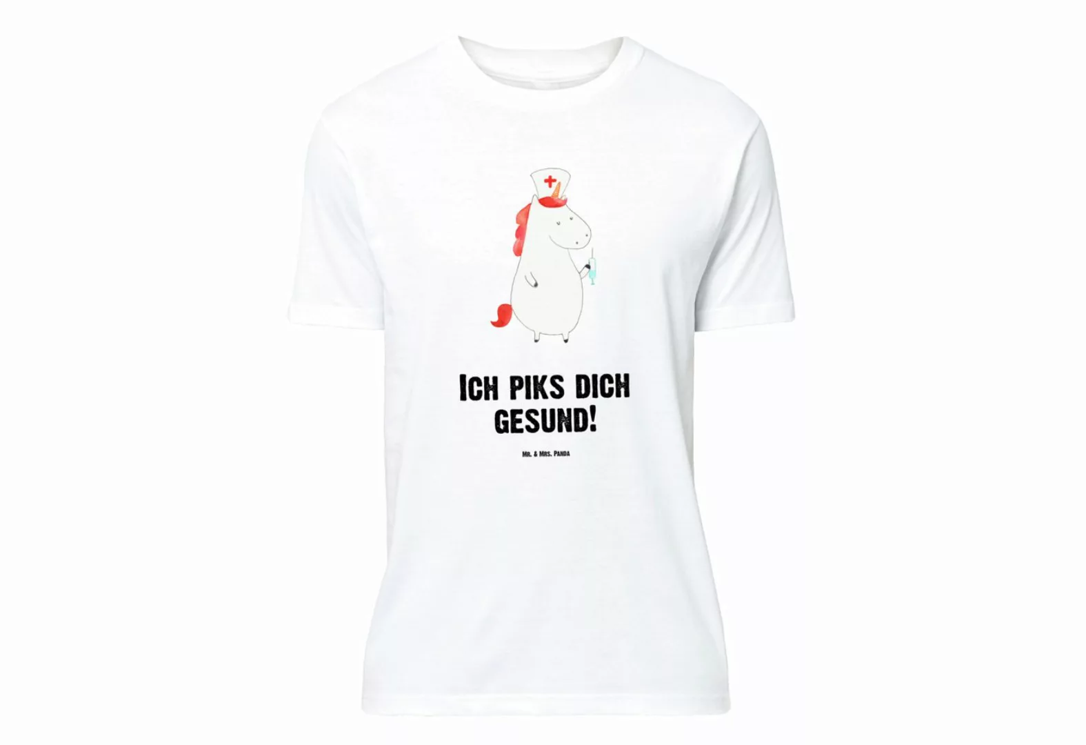 Mr. & Mrs. Panda T-Shirt Einhorn Krankenschwester - Weiß - Geschenk, Kranke günstig online kaufen