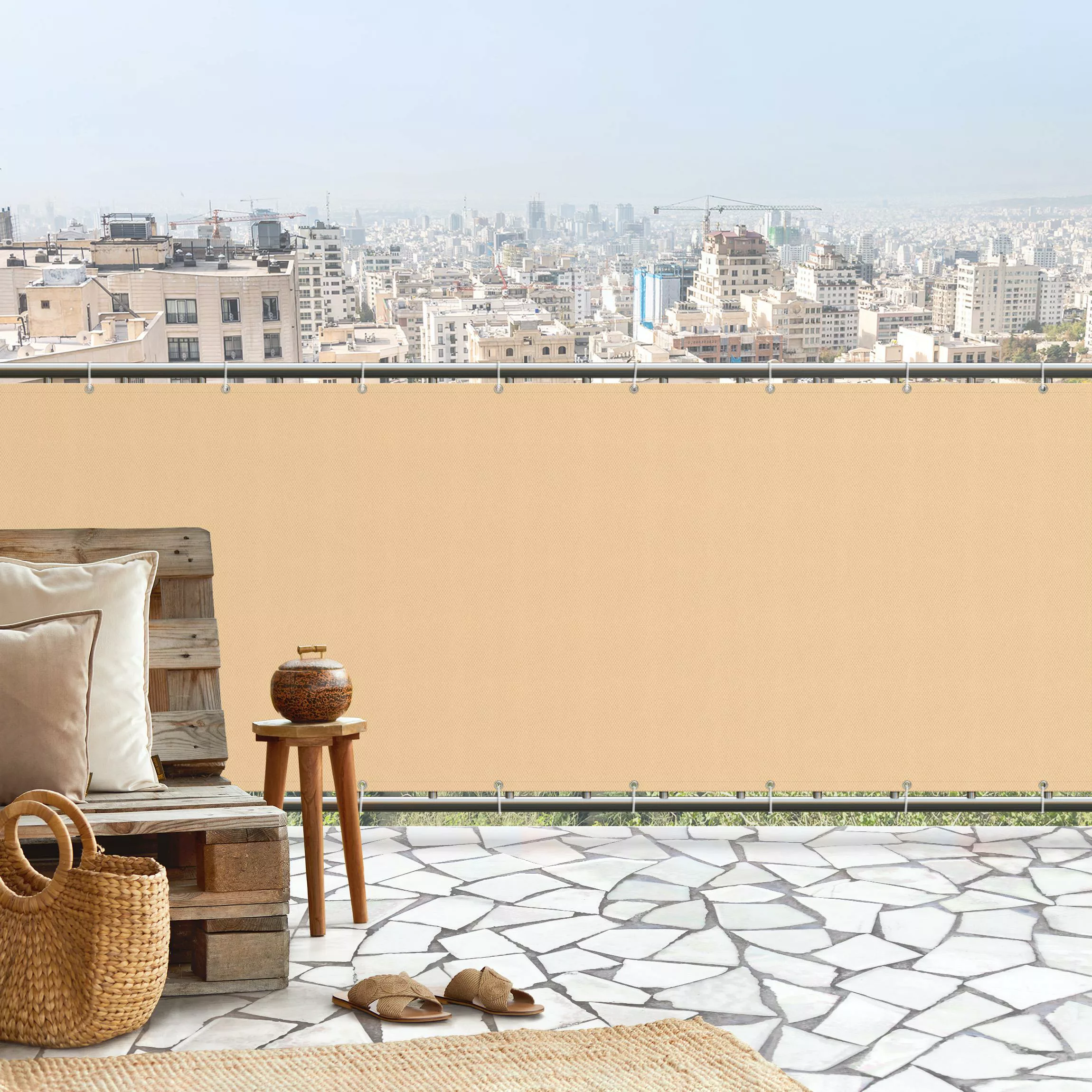 Balkon Sichtschutz Pastell Orange günstig online kaufen