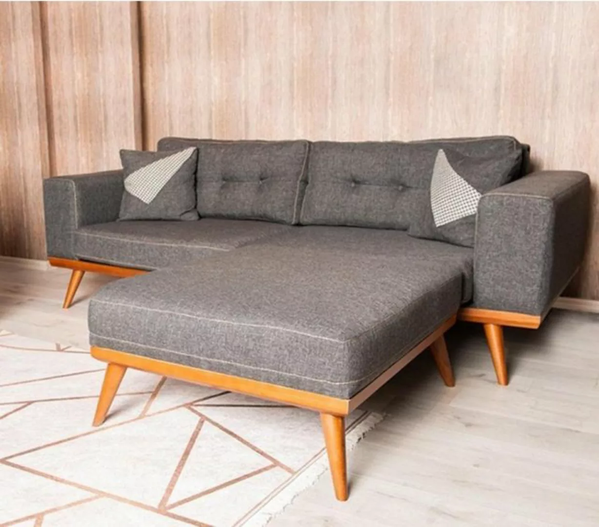 JVmoebel 3-Sitzer Graue Wohnzimmer Edle Couch Sitzgruppe Luxus Möbel Modern günstig online kaufen