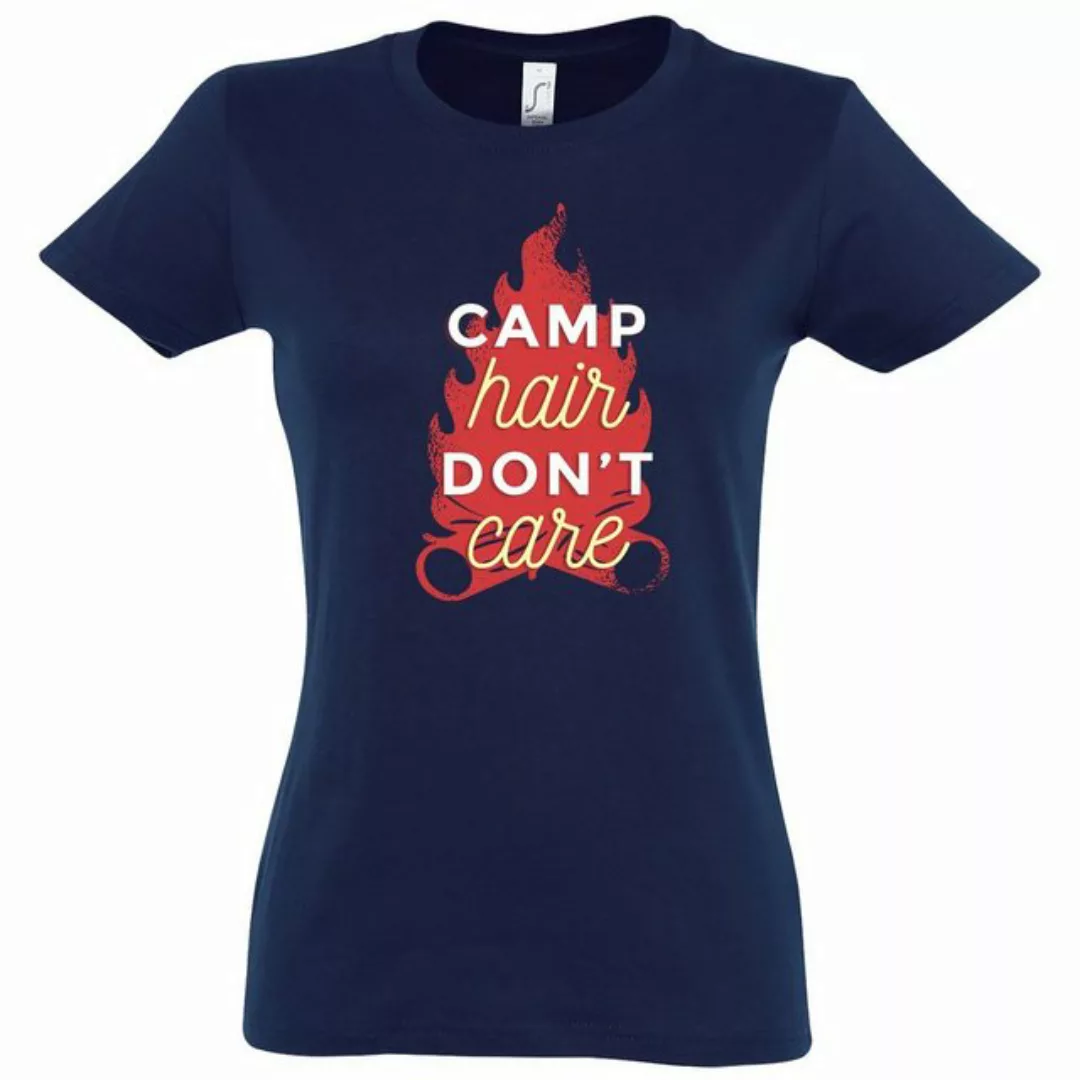 Youth Designz T-Shirt Camp Hair Dont Care Damen Shirt mit lustigem Camping günstig online kaufen