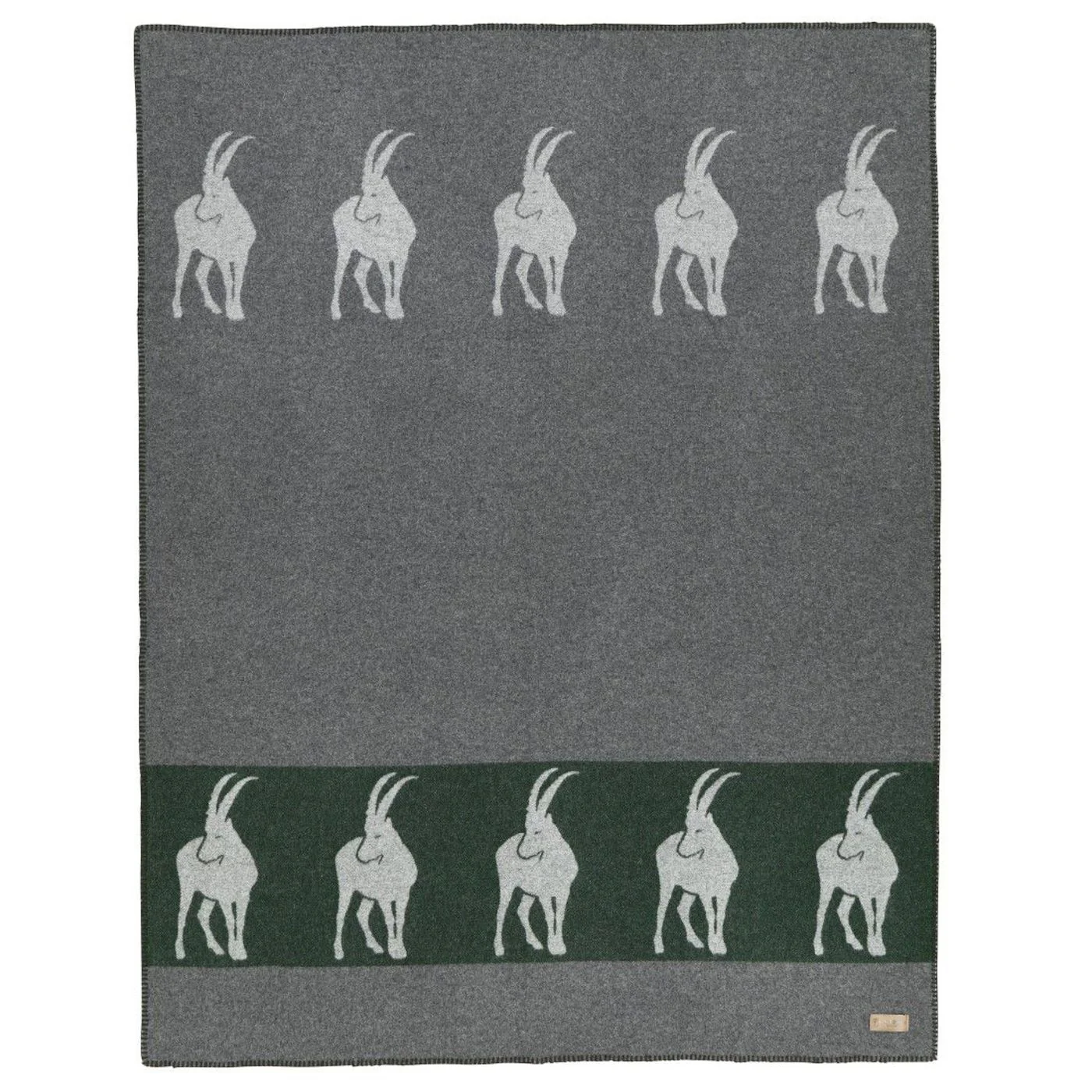 Eskimo Wohndecke Arosa grün/grau Steinbock Merinowolle 140x180 günstig online kaufen