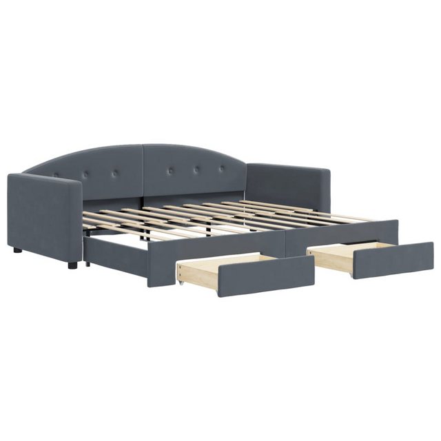 vidaXL Bett Tagesbett Ausziehbar mit Schubladen Dunkelgrau 90x190 cm Samt günstig online kaufen