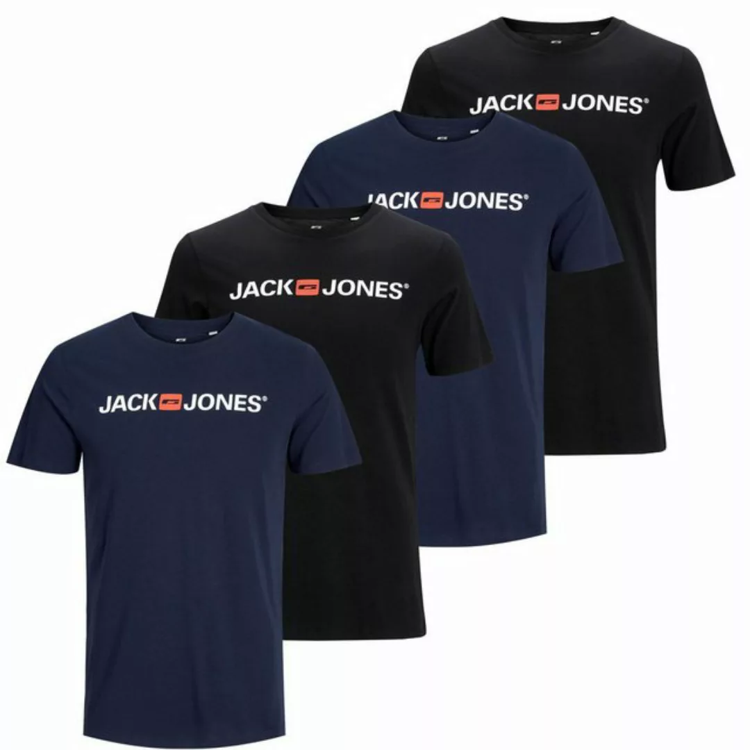 Jack & Jones T-Shirt Basic LOGO TEE CREW NECK im 4er Pack günstig online kaufen