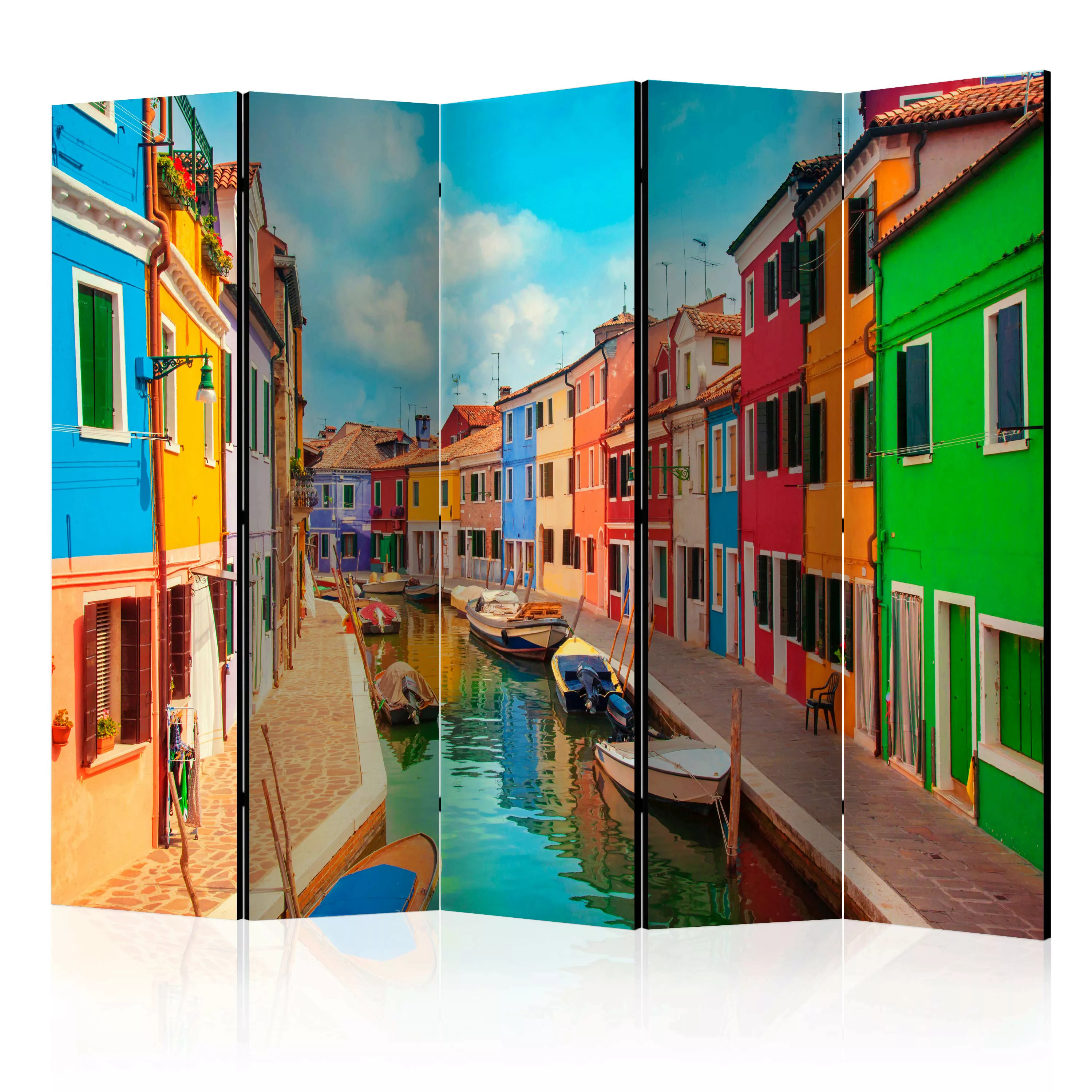 5-teiliges Paravent -  Colorful Canal In Burano Ii [room Dividers] günstig online kaufen