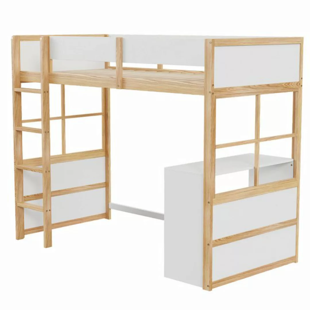 MODFU Kinderbett Einzelbett Hochbett Funktionsbett Holzbett (Sicherheitstre günstig online kaufen