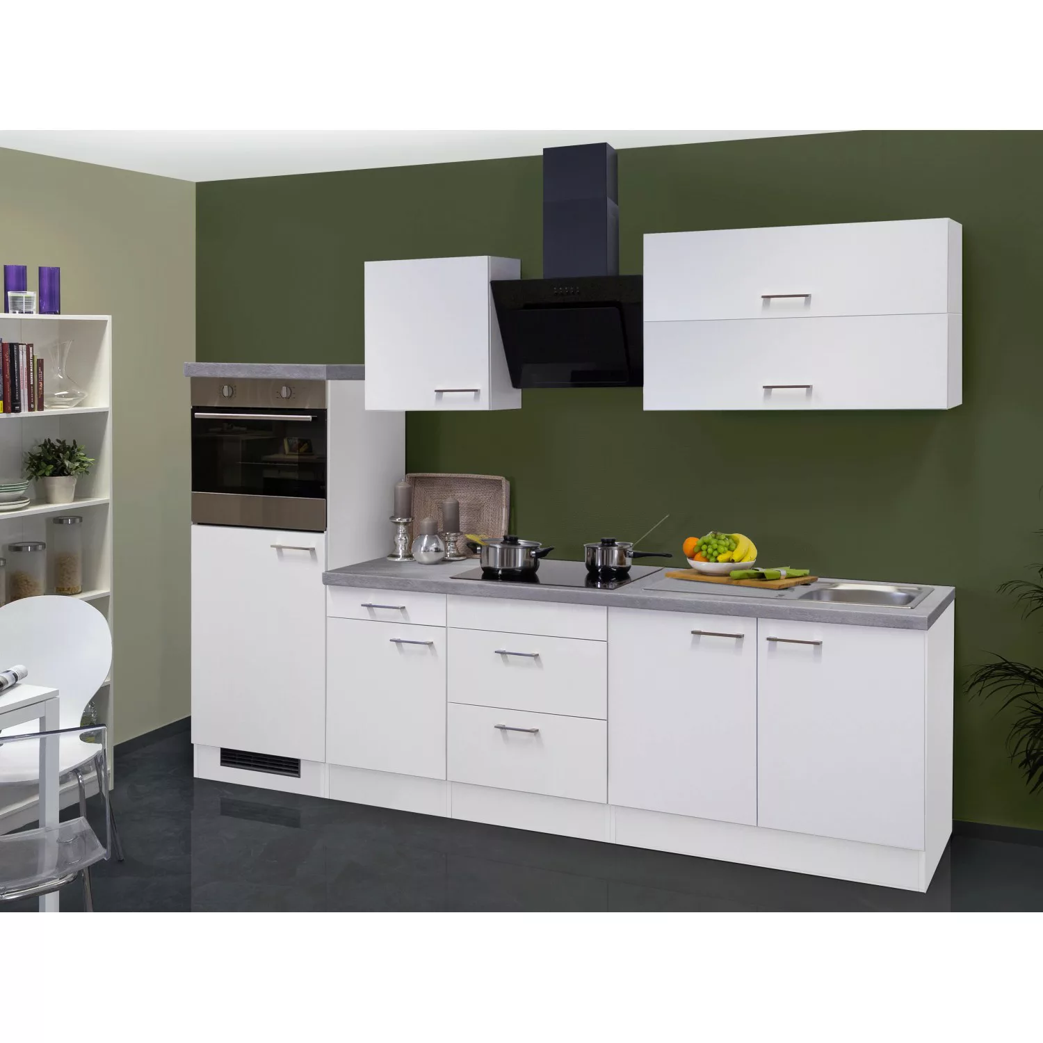 Flex-Well Exclusiv Küchenzeile Joelina 270 cm Weiß günstig online kaufen