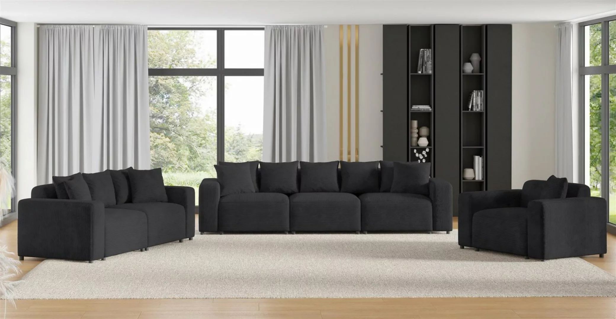 Fun Möbel Polstergarnitur Sofa-Set Designersofa MEGAN 3-2-1 Sofagarnitur in günstig online kaufen