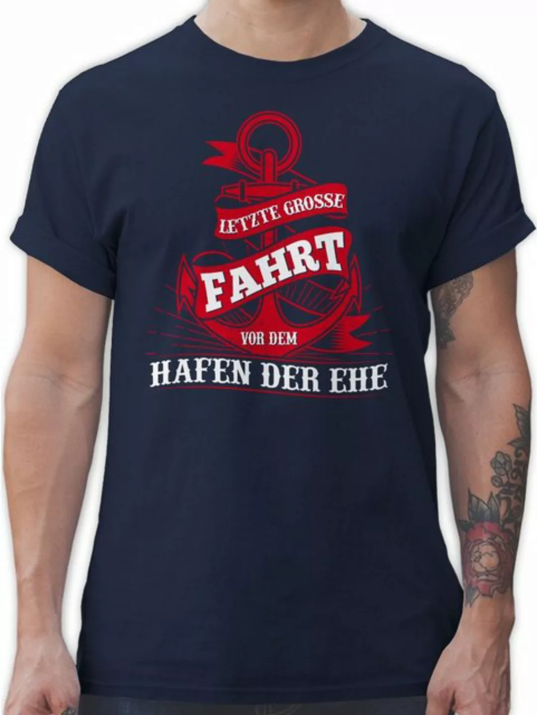 Shirtracer T-Shirt Letzte große Fahrt vor dem Hafen der Ehe JGA Männer günstig online kaufen