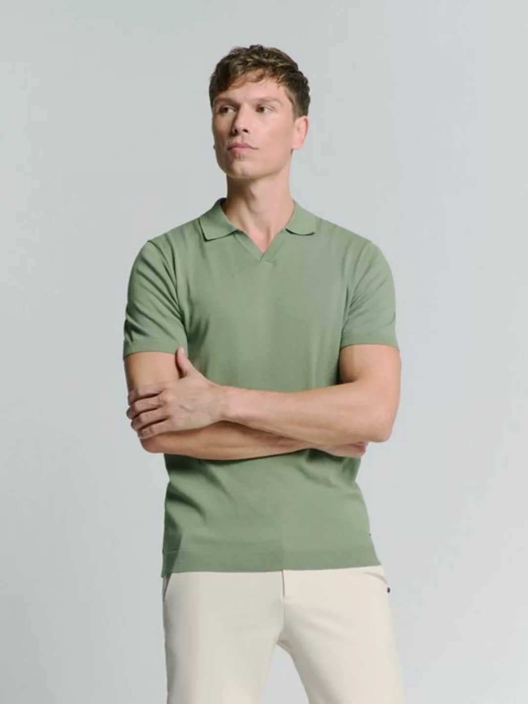 NO EXCESS Poloshirt Pullover Short Sleeve Polo V Solid günstig online kaufen