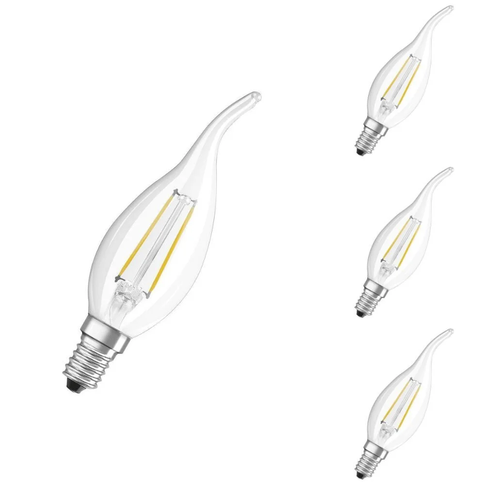 Osram LED Lampe ersetzt 40W E14 Windstoßkerze - Ba38 in Transparent 4W 470l günstig online kaufen