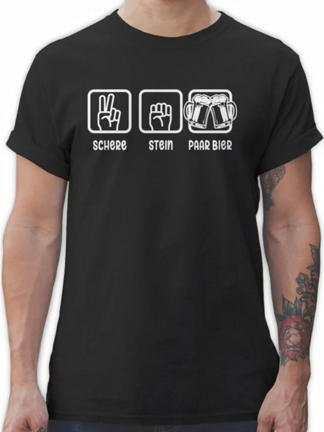 Shirtracer T-Shirt Schere Stein Paar Bier - Sauf Geschenk Bierliebhaber Lus günstig online kaufen
