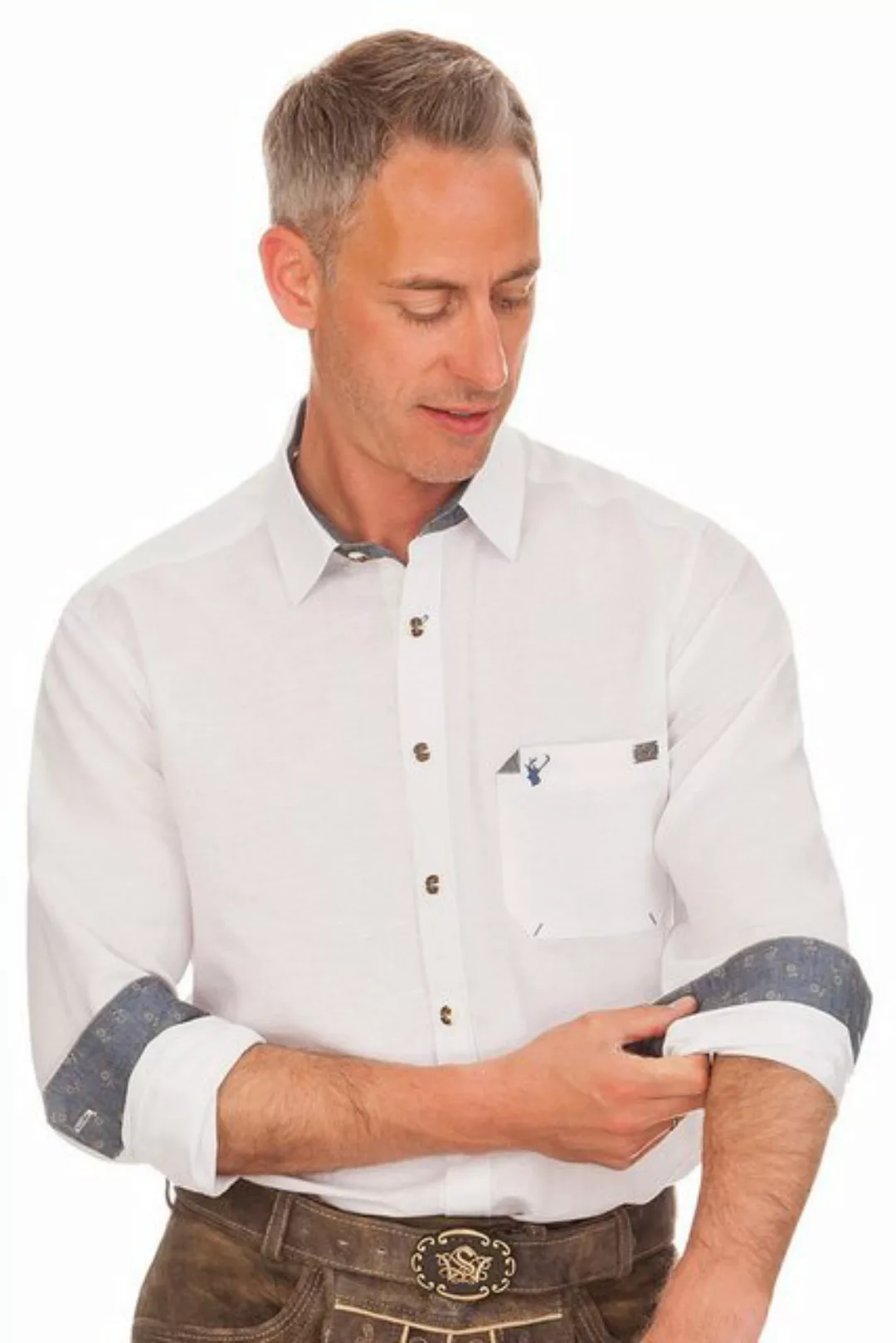 Spieth & Wensky Trachtenhemd Trachtenhemd - HALSBACH - blau, beere günstig online kaufen