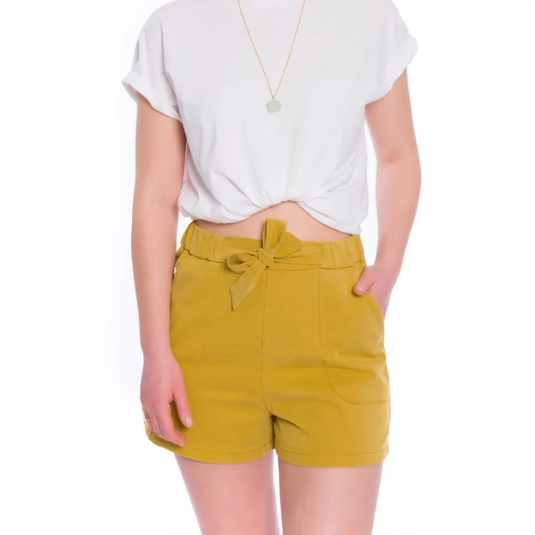 Easyaspie Lyocell (Tencel) Shorts Damen Senfgelb günstig online kaufen