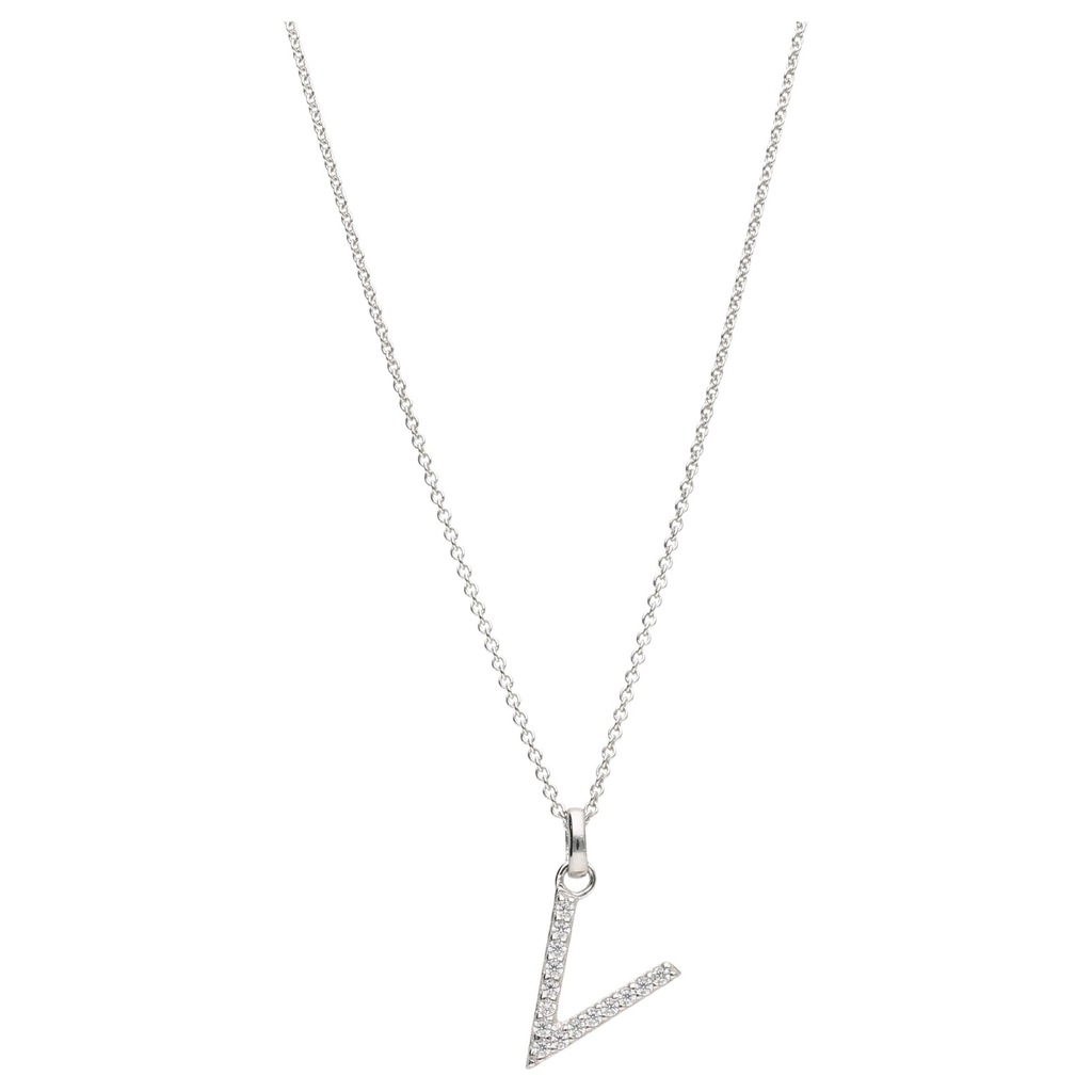 Smart Jewel Kette mit Anhänger "Buchstabe V mit Zirkonia Steine, Silber 925 günstig online kaufen