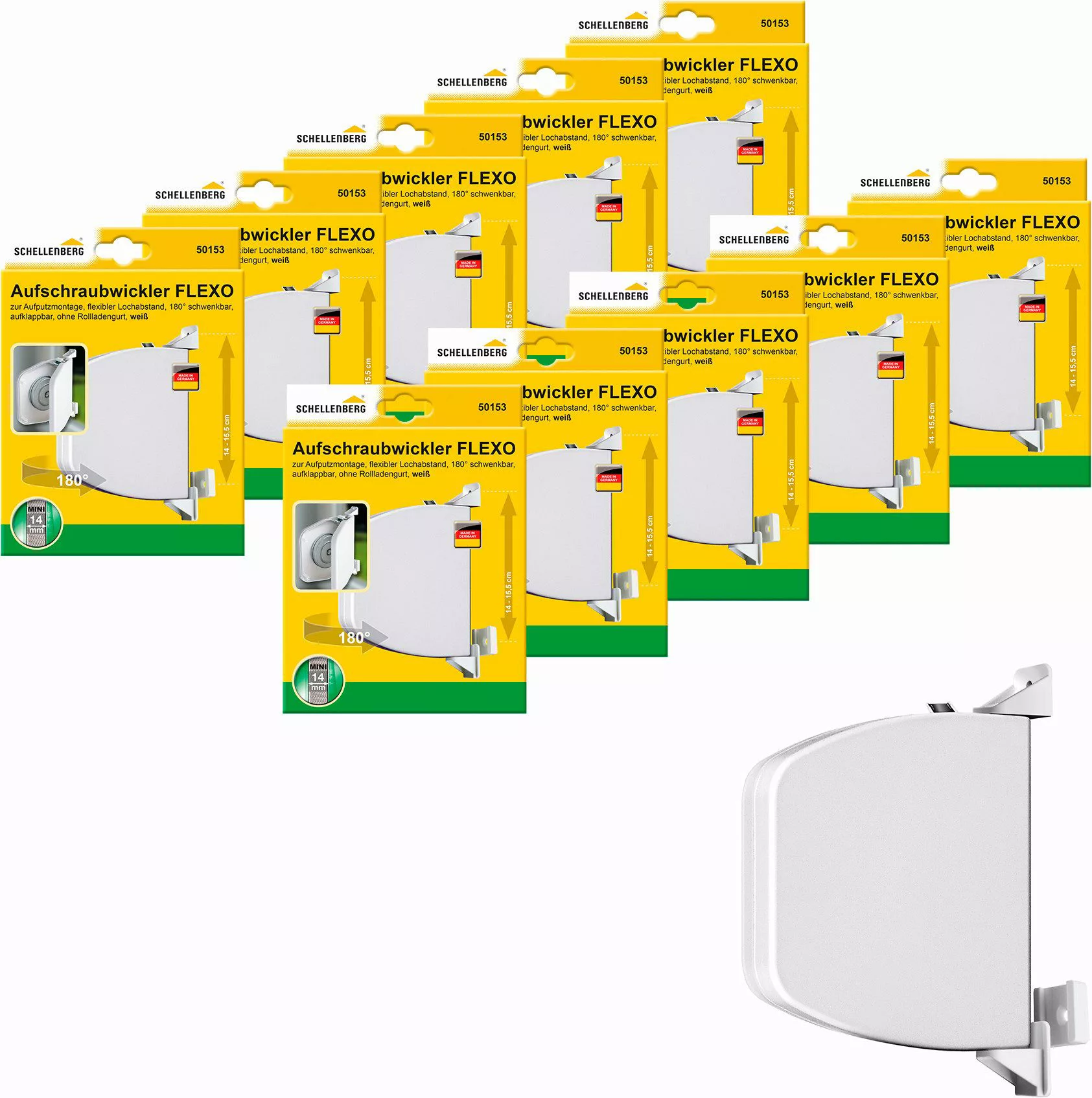 SCHELLENBERG Aufputz-Gurtwickler Aufschraubwickler Flexo Mini, Set, günstig online kaufen