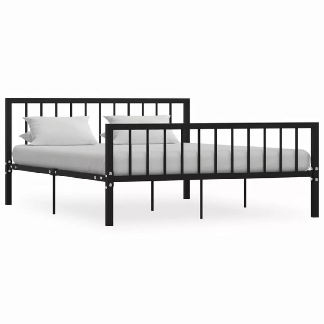 vidaXL Bettgestell Bettgestell Schwarz Metall 160200 cm Bett Bettrahmen Bet günstig online kaufen