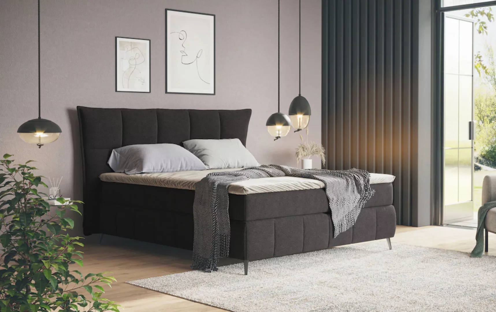 COTTA Boxspringbett "Sarah", inkl. Topper, 2 Matratzenkerne, Härtegrade H2, günstig online kaufen