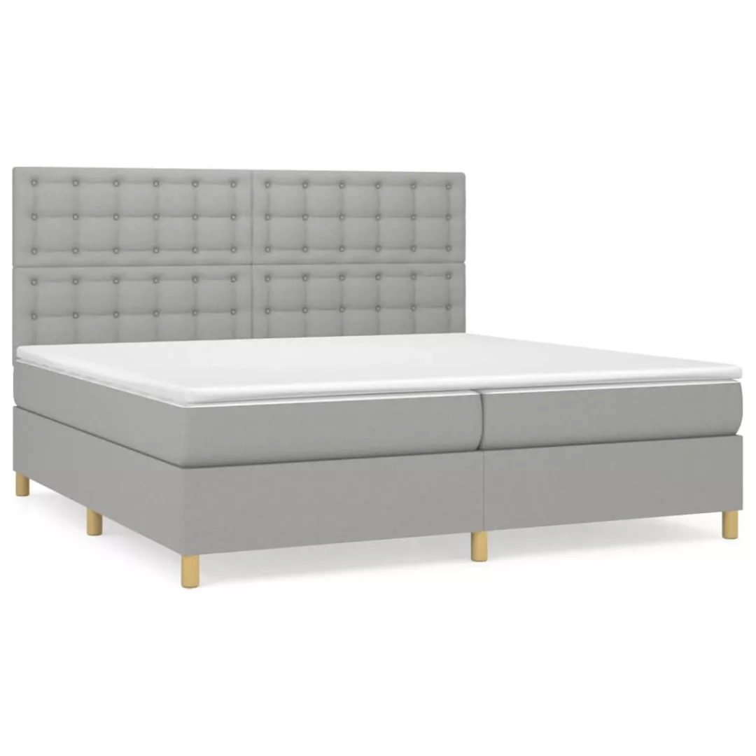Vidaxl Boxspringbett Mit Matratze Hellgrau 200x200 Cm Stoff günstig online kaufen