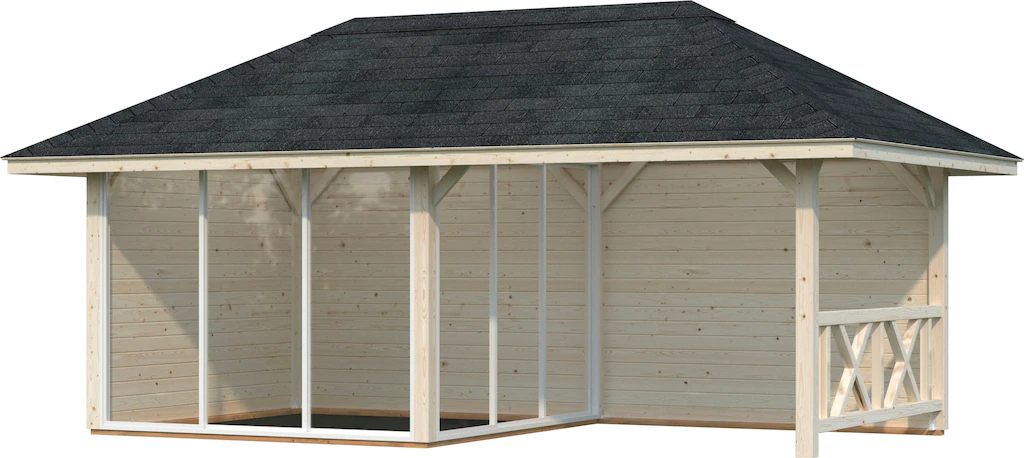 Palmako Holzpavillon "Bianca 16,6 m² Set 4", BxTxH: 588x300x323 cm günstig online kaufen