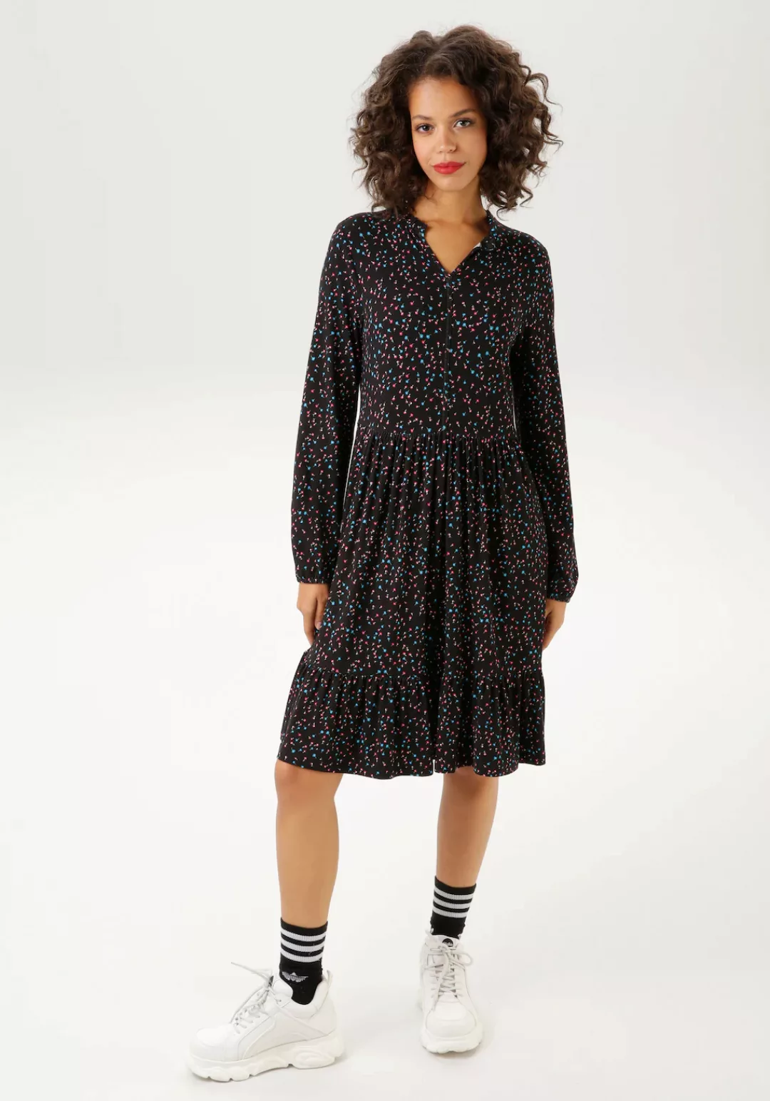 Aniston CASUAL Jerseykleid, mit kleinen Blümchen bedruckt - NEUE KOLLEKTION günstig online kaufen