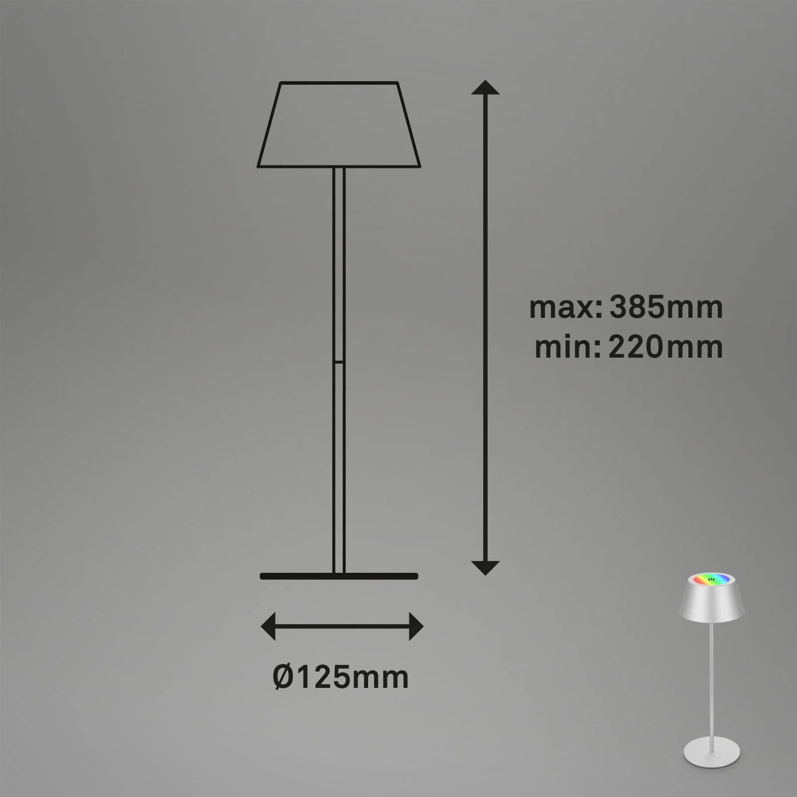 LED-Tischleuchte Kiki mit Akku RGBW, chrom matt günstig online kaufen