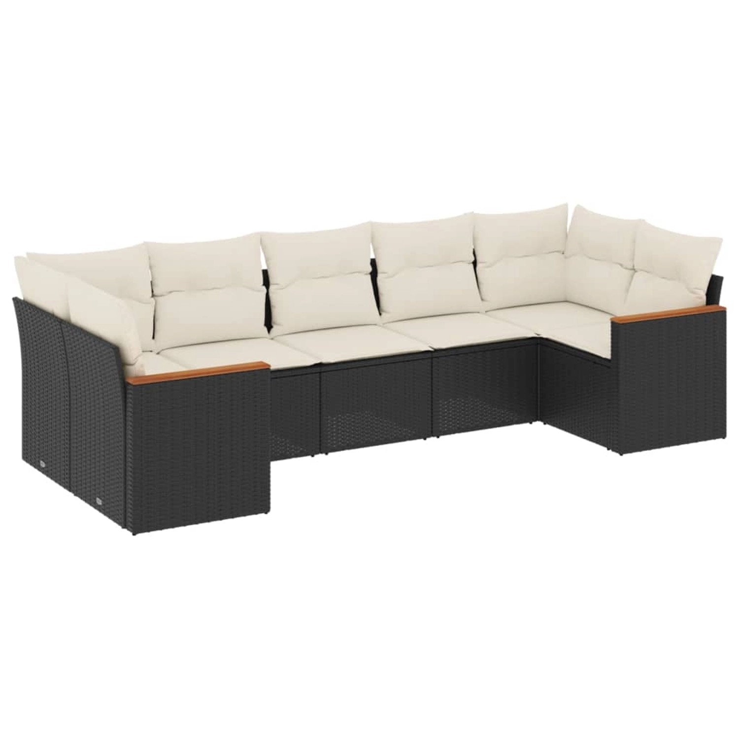 vidaXL 7-tlg Garten-Sofagarnitur mit Kissen Schwarz Poly Rattan Modell 229 günstig online kaufen