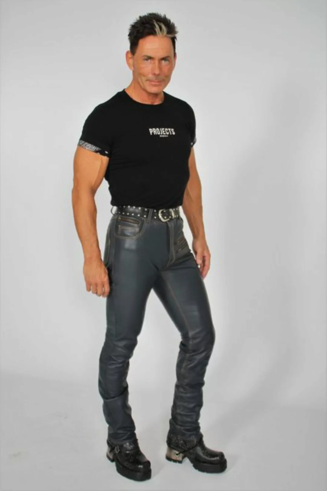 Be Noble Lederhose Texas blau Lederhose aus weichem Leder im Jeanstyle günstig online kaufen