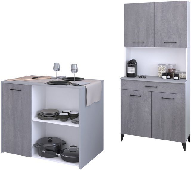 Parisot Schrank-Set Malice 3, (2-St., Buffet und Beistellschrank/Insel), vi günstig online kaufen