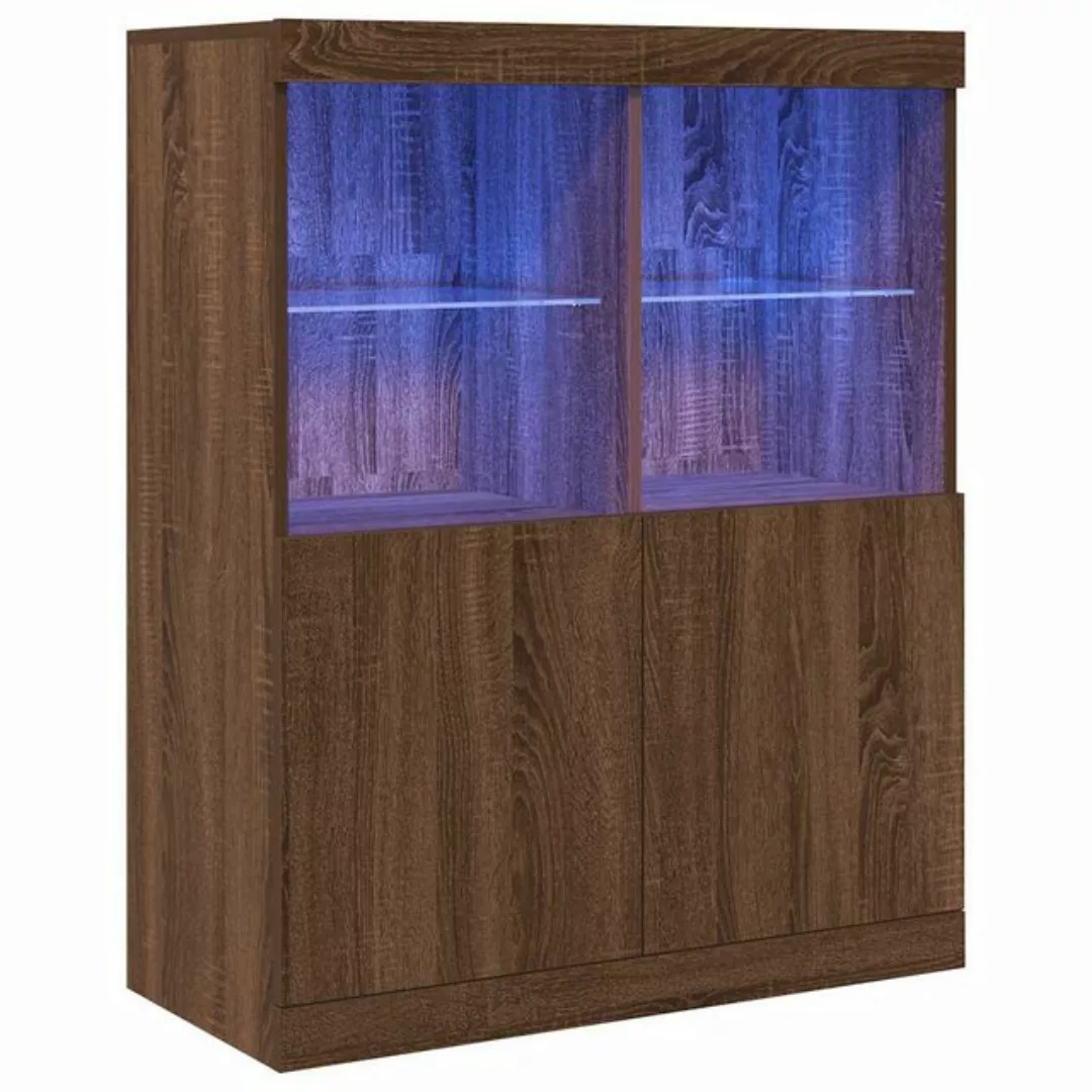 vidaXL Fächerschrank Sideboard Braun Eichen-Optik 81x37x100 cm Holzwerkstof günstig online kaufen