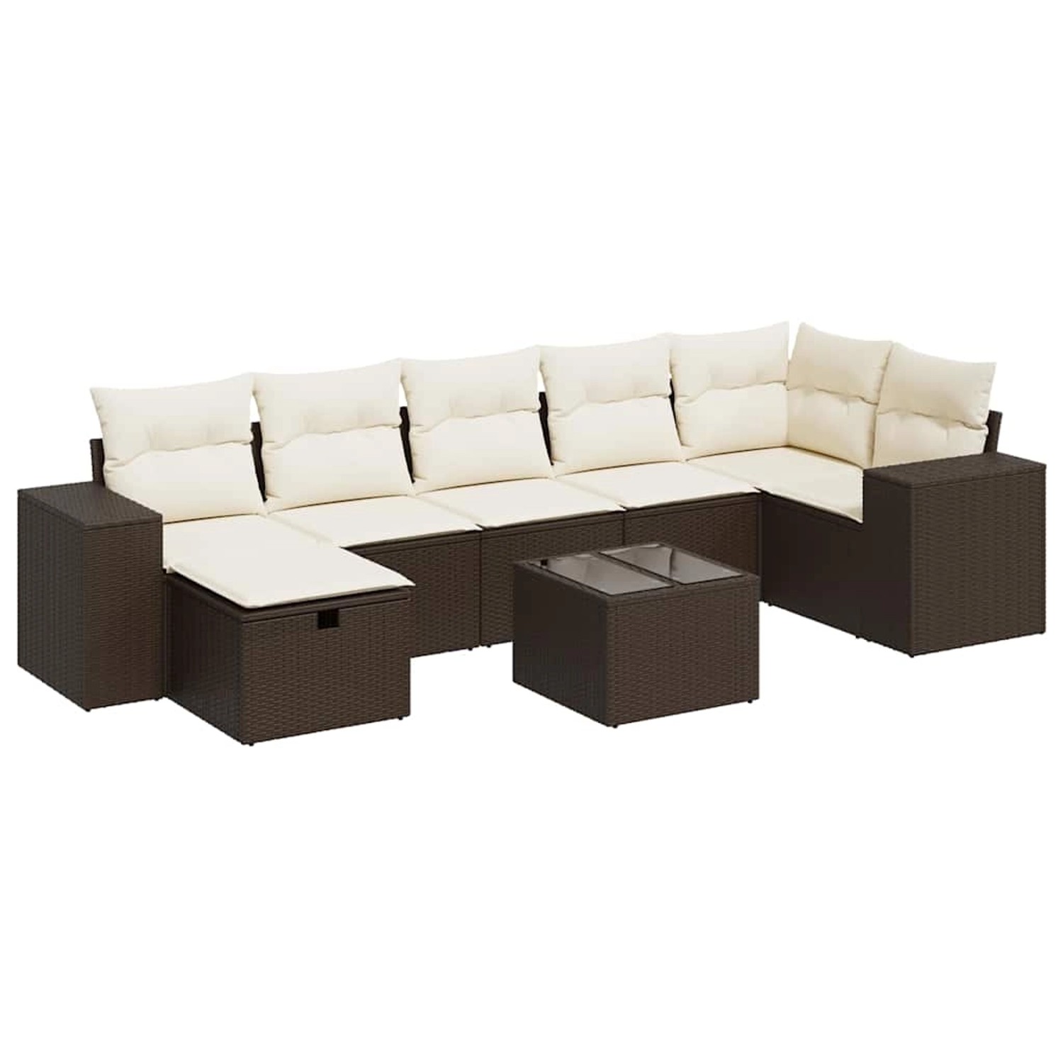 vidaXL 8-Tlg Garten-Sofagarnitur mit Kissen Braun Poly Rattan 3325719 günstig online kaufen