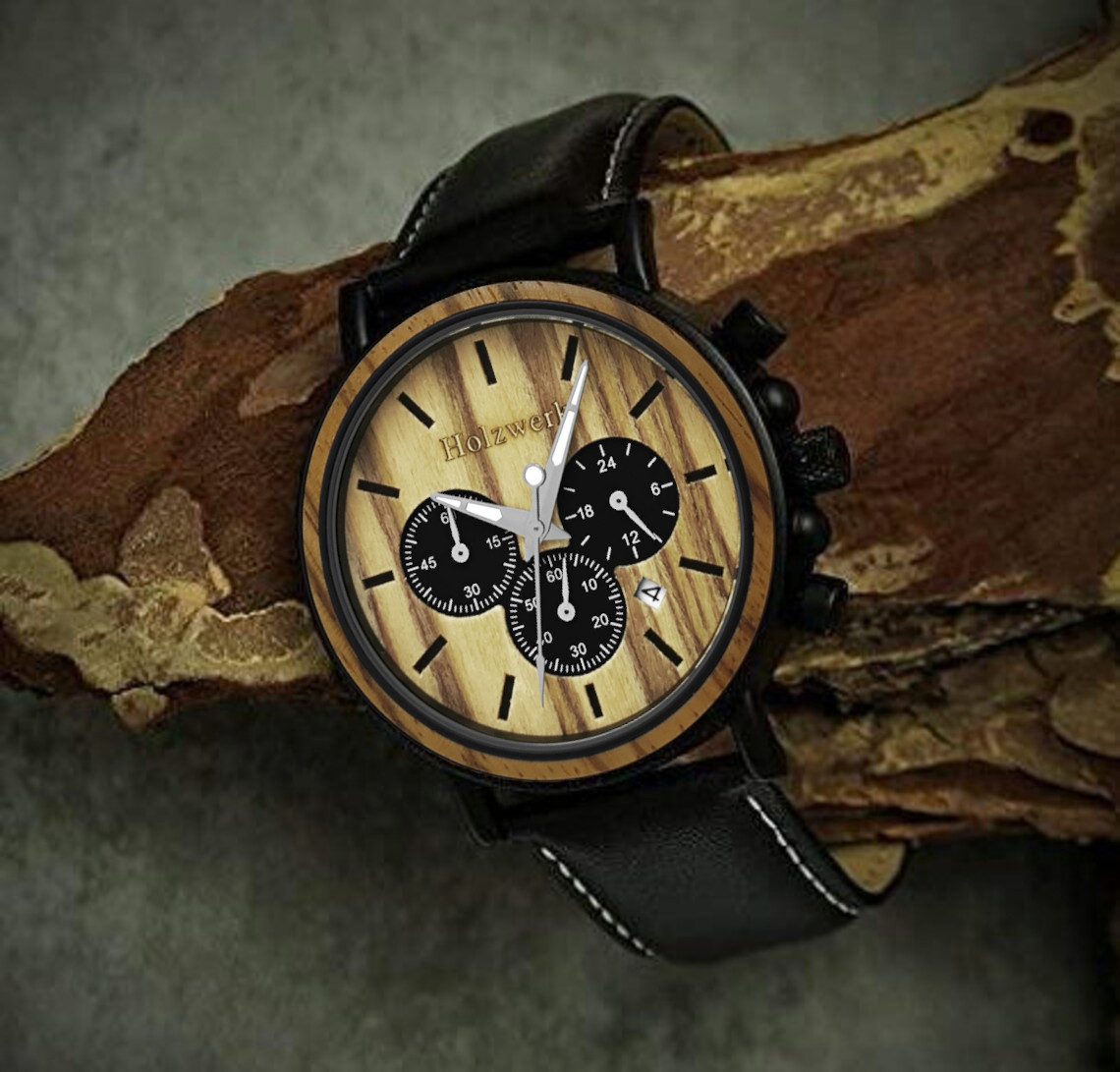 Holzwerk Chronograph BERGA Herren Edelstahl & günstig online kaufen