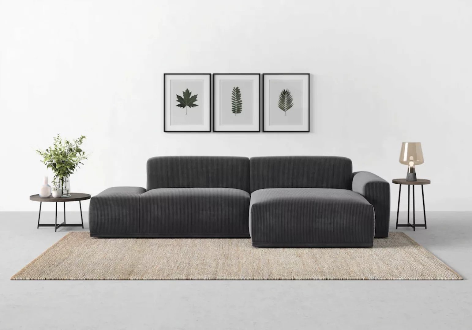 TRENDMANUFAKTUR Ecksofa Braga, aus 2 Teilen, moderner Cord-Stoff günstig online kaufen